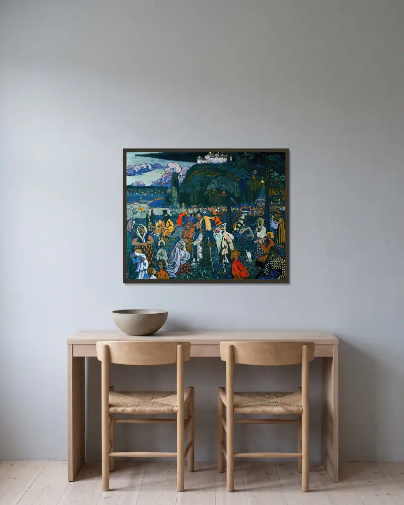 The colorful life av Wassily Kandinsky inramad på en vägg
