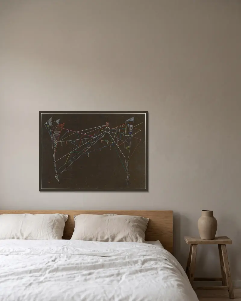 Das Netz von Wassily Kandinsky gerahmt an einer Wand