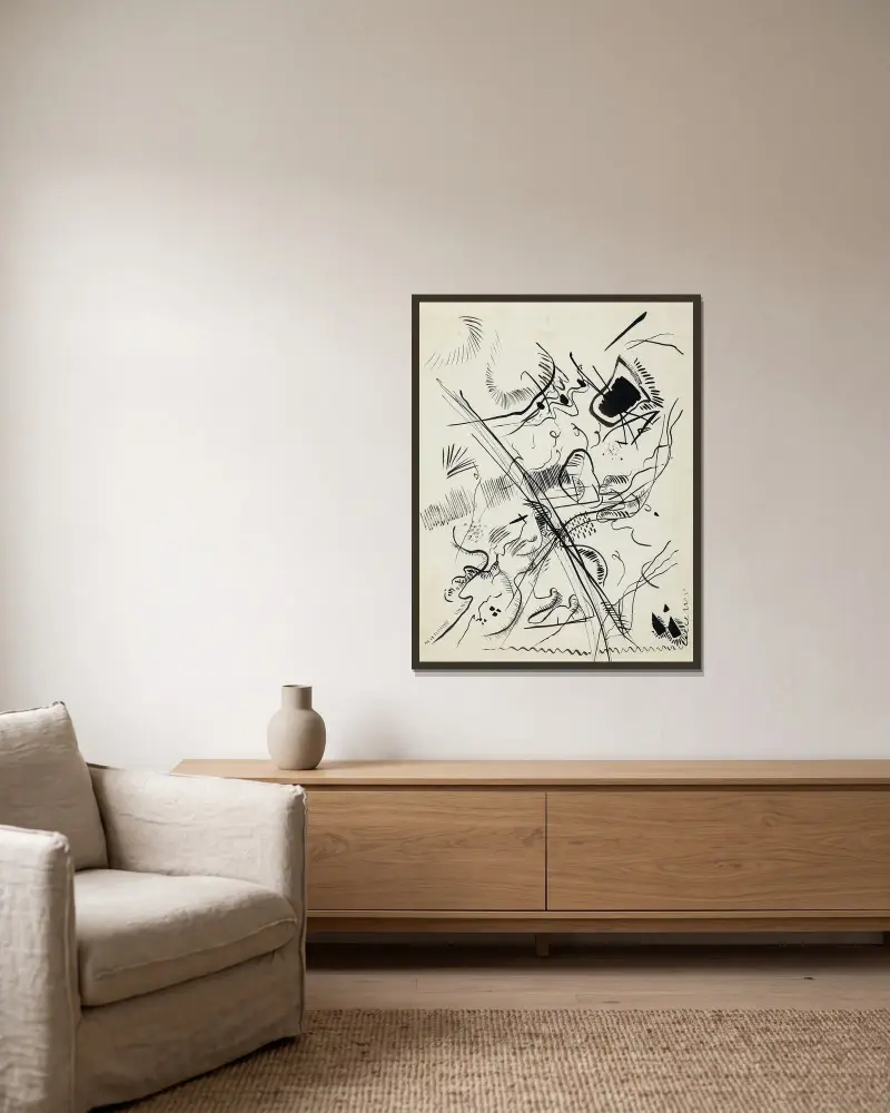Ohne Titel, 1913 – Nr. 1 von Wassily Kandinsky gerahmt an einer Wand