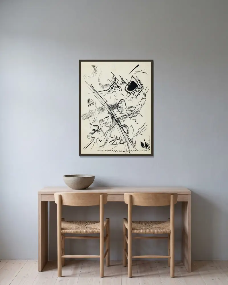 Ohne Titel, 1913 – Nr. 1 von Wassily Kandinsky gerahmt an einer Wand