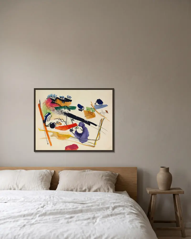 Untitled, 1913 – nr 2 av Wassily Kandinsky inramad på en vägg