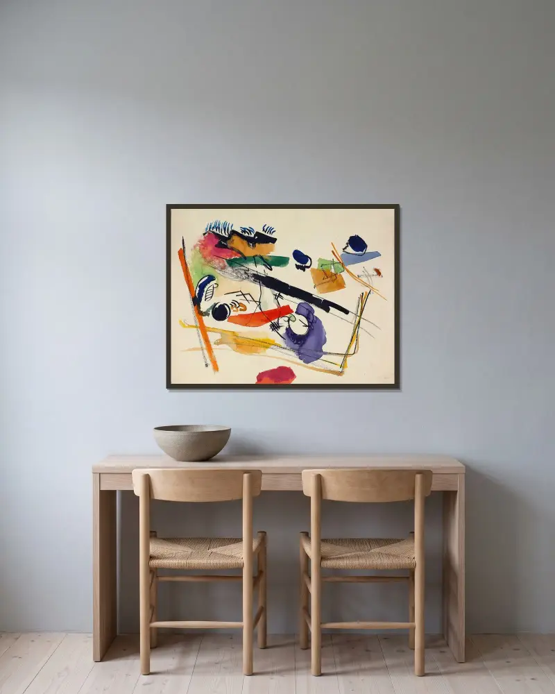 Untitled, 1913 – nr 2 av Wassily Kandinsky inramad på en vägg