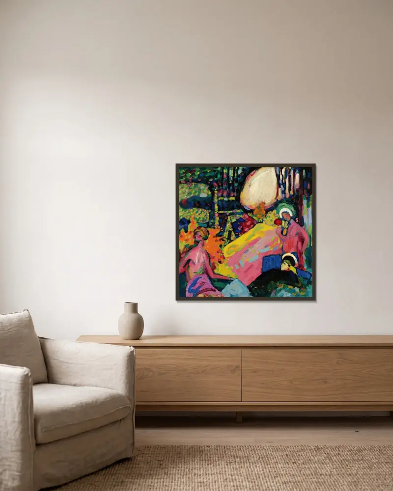 Weisser Klang (Bílý zvuk), Wassily Kandinsky v rámu na stěně