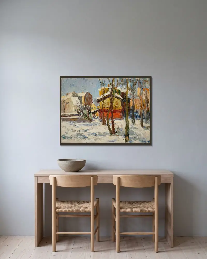 Zima w Schwabing, Wassily Kandinsky w ramie na ścianie