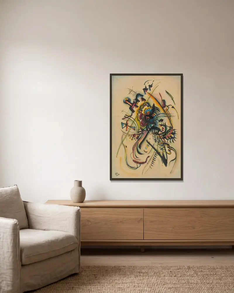 With One Voice av Wassily Kandinsky inramad på en vägg