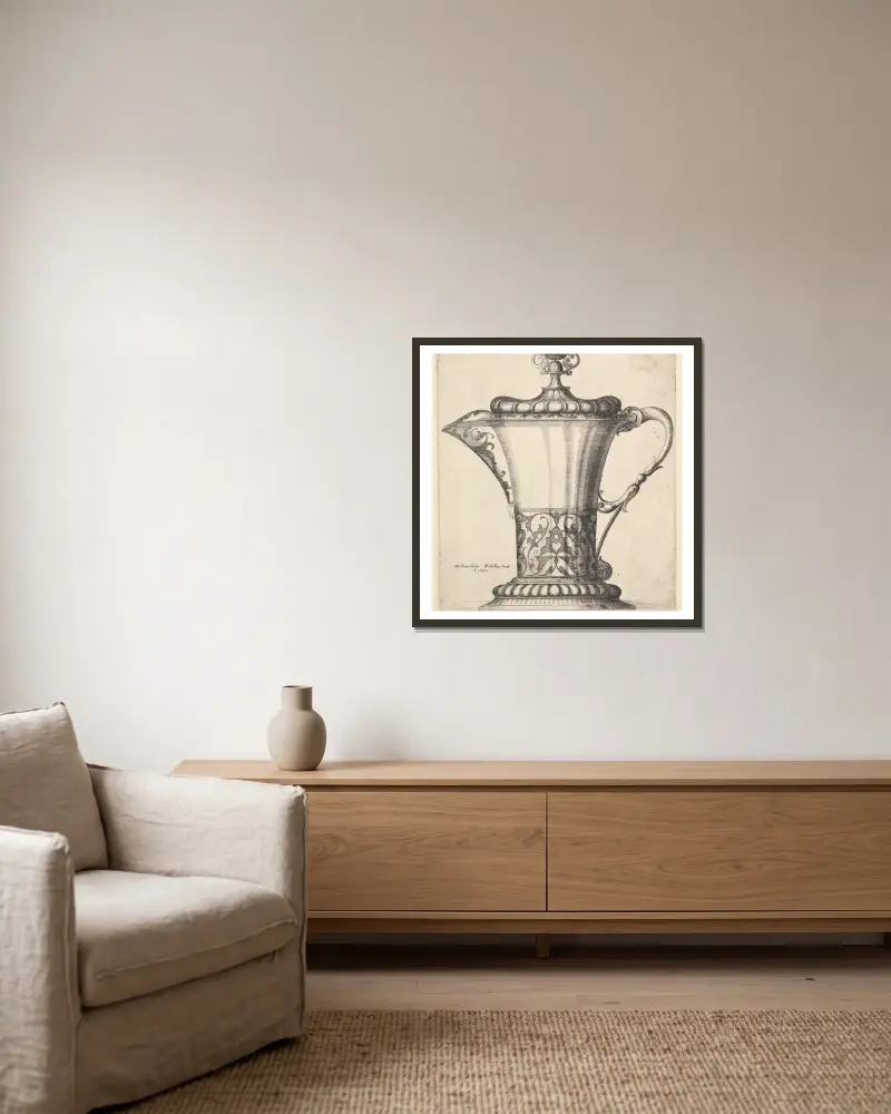 Jug with wide spout av Wenceslaus Hollar inramad på en vägg