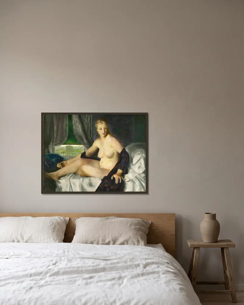Akt s vějířem, George Wesley Bellows v rámu na stěně