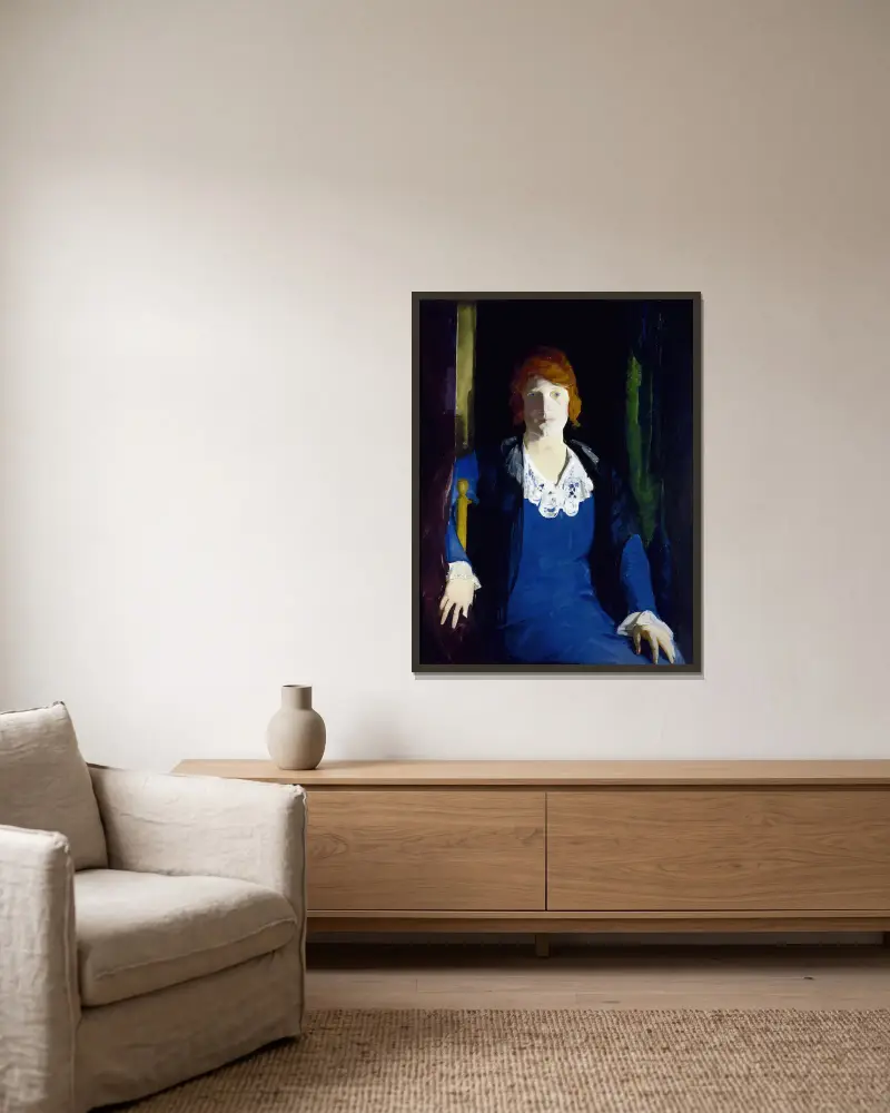Porträtt av Florence Pierce av George Wesley Bellows inramad på en vägg
