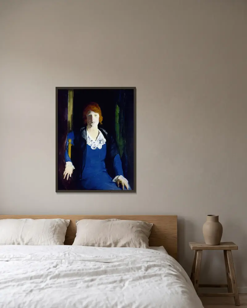 Porträtt av Florence Pierce av George Wesley Bellows inramad på en vägg