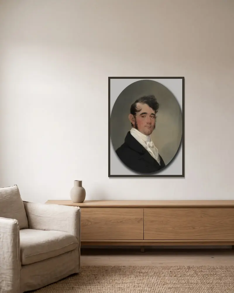 Benjamin Rouse av John Wesley Jarvis inramad på en vägg
