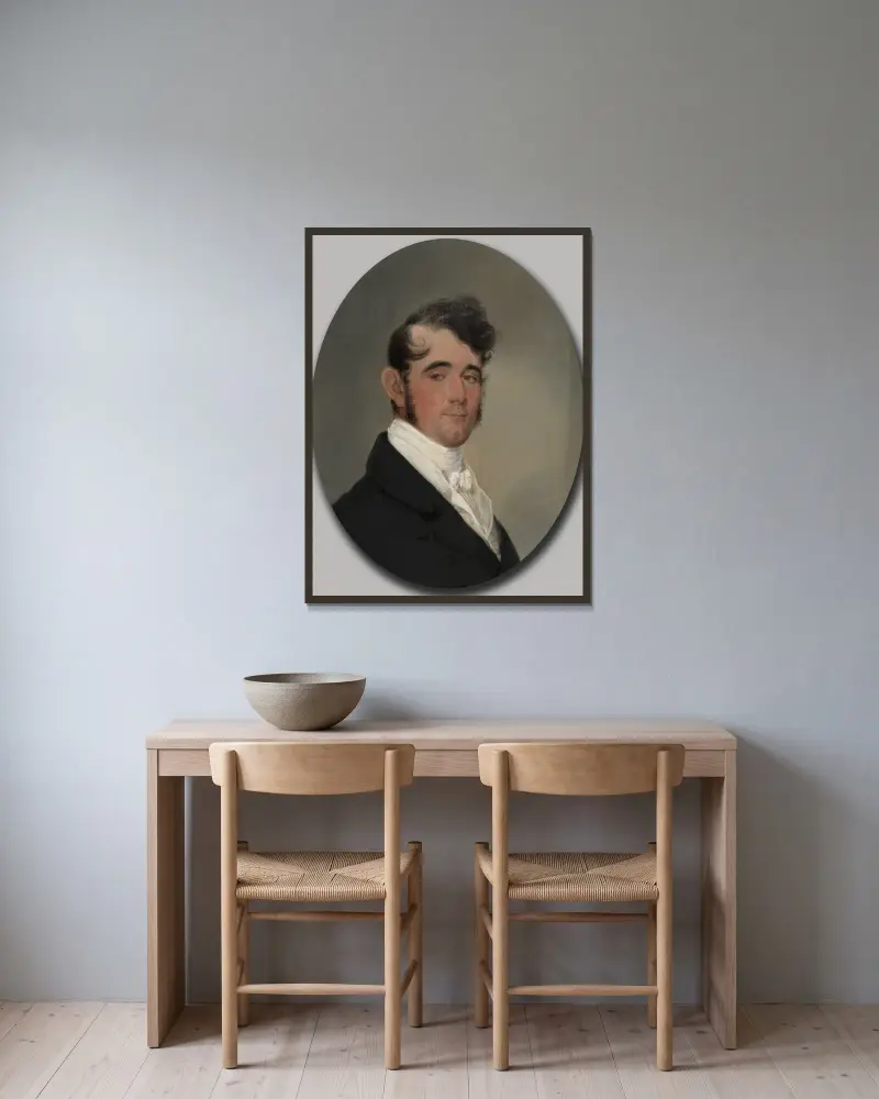 Benjamin Rouse av John Wesley Jarvis inramad på en vägg