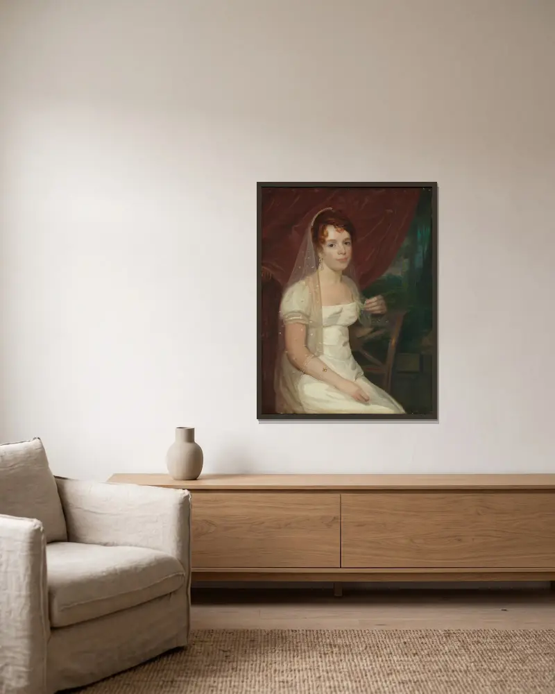 Mrs. Robert Dickey (Anne Brown) von John Wesley Jarvis gerahmt an einer Wand