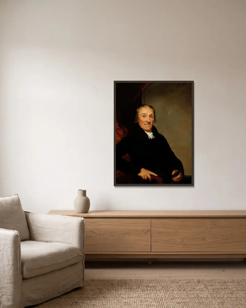 Porträtt av Isaac Van der Beek av John Wesley Jarvis inramad på en vägg