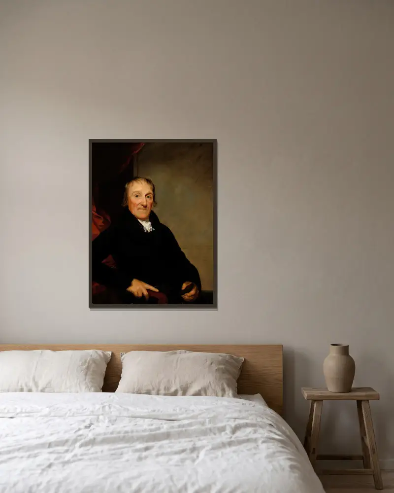 Porträtt av Isaac Van der Beek av John Wesley Jarvis inramad på en vägg