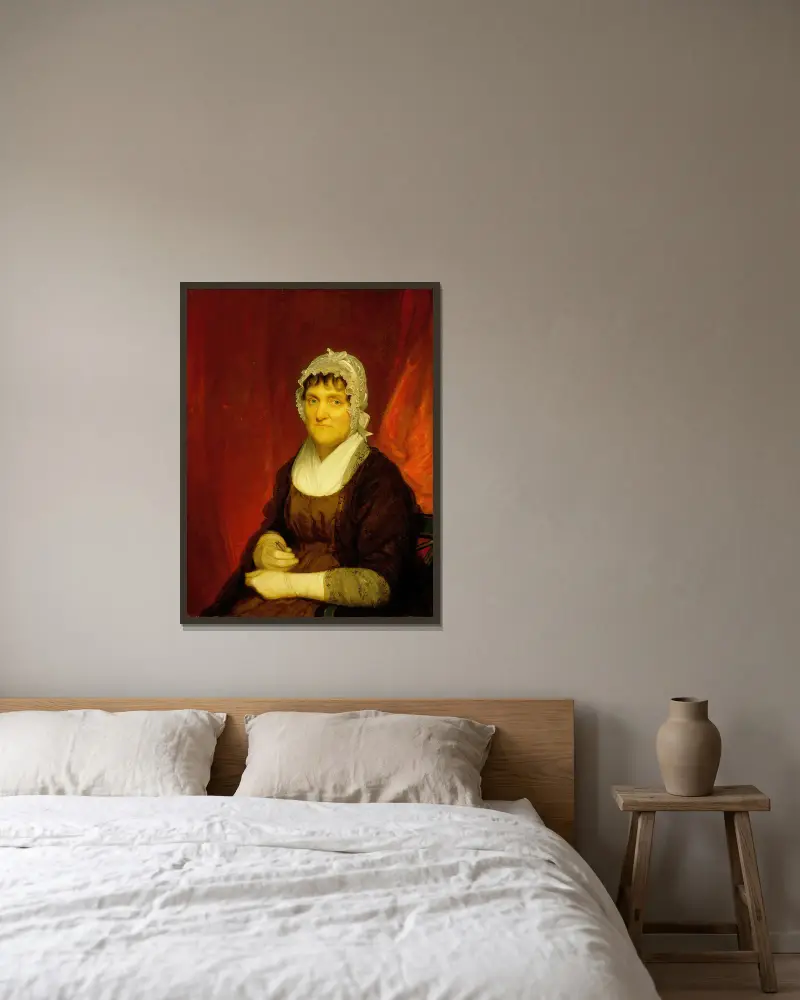 Porträtt av Rachel Van der Beek av John Wesley Jarvis inramad på en vägg
