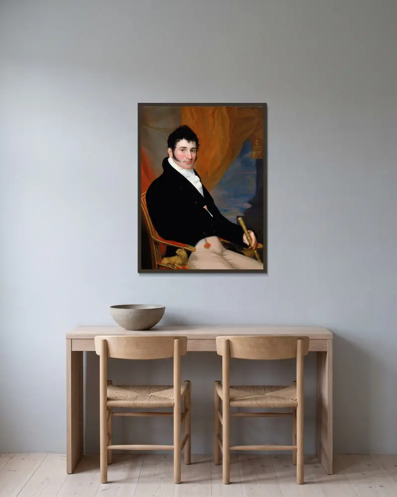 Porträtt av Solomon Isaacs av John Wesley Jarvis inramad på en vägg