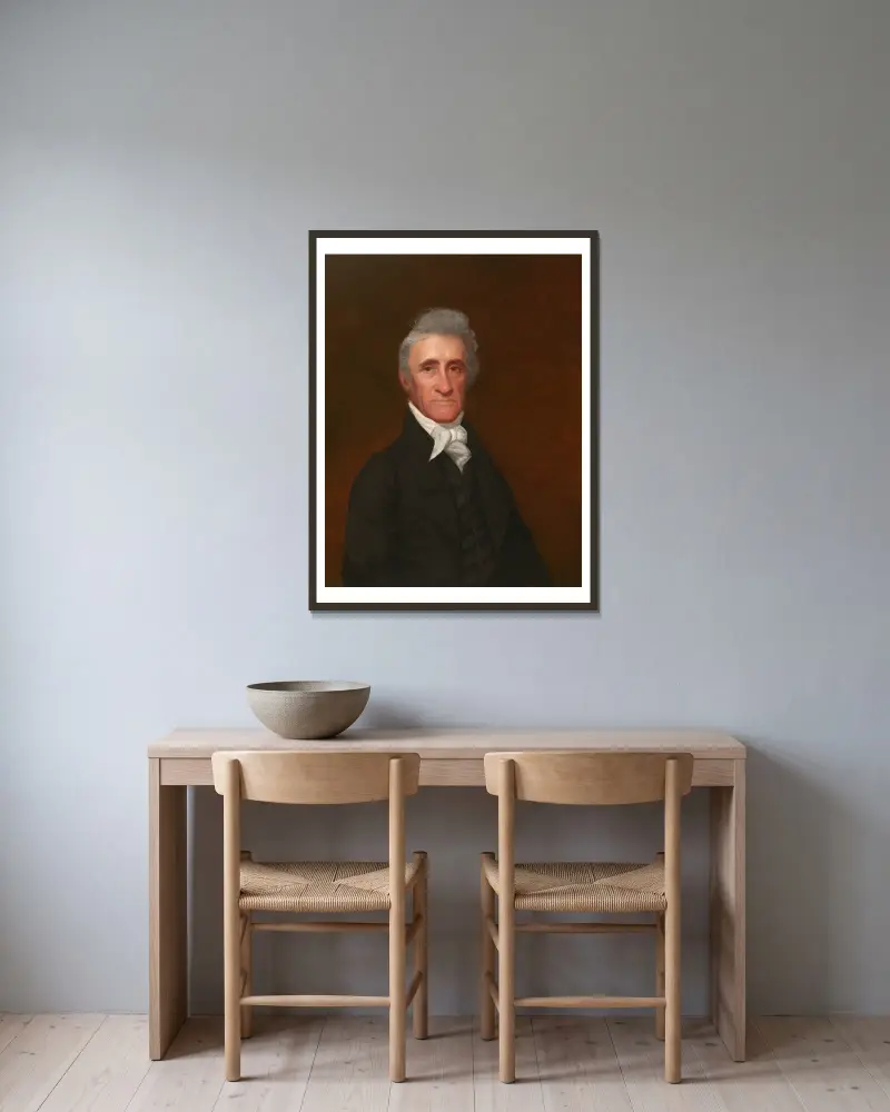 Stephen Van Rensselaer III av John Wesley Jarvis inramad på en vägg