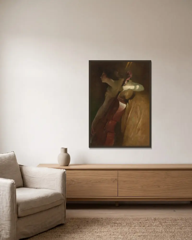 A Ray of Sunlight av John White Alexander inramad på en vägg