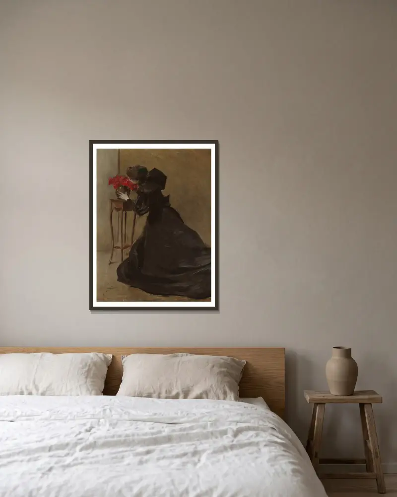 Bronze Bowl av John White Alexander inramad på en vägg