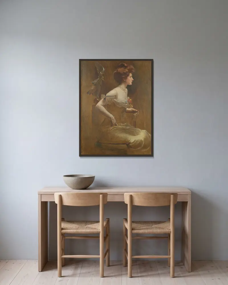 Mrs. Thomas Hastings von John White Alexander gerahmt an einer Wand
