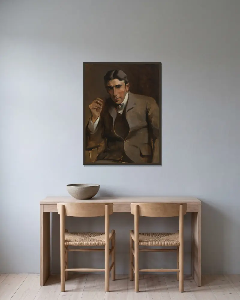 Newton Booth Tarkington av John White Alexander inramad på en vägg