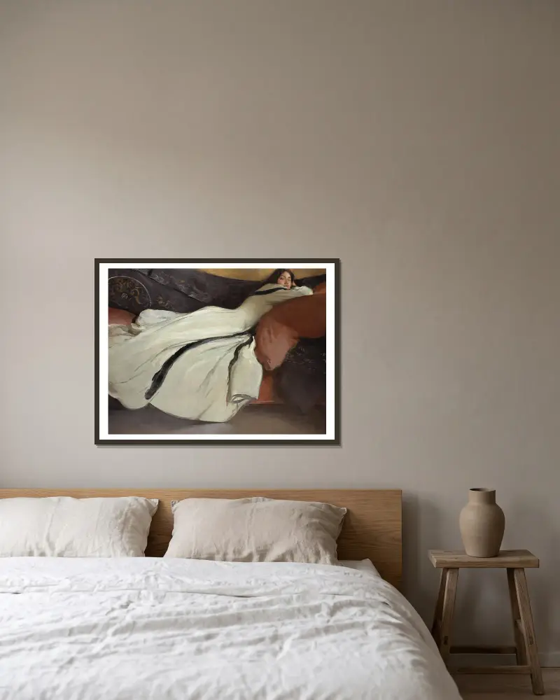 Repose av John White Alexander inramad på en vägg