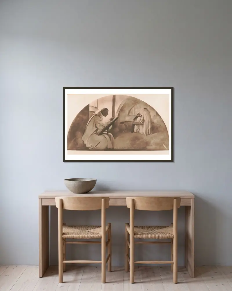 Das Manuskriptbuch von John White Alexander gerahmt an einer Wand