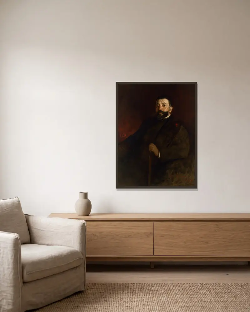 Thomas Nast av John White Alexander inramad på en vägg