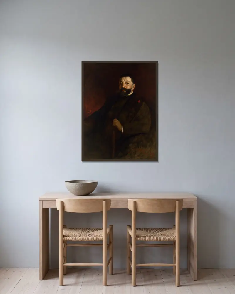 Thomas Nast av John White Alexander inramad på en vägg