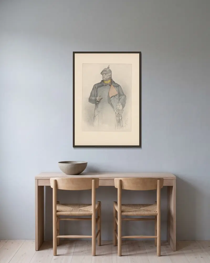 Unser Bismarck Pl.119 av Christian Wilhelm Allers inramad på en vägg