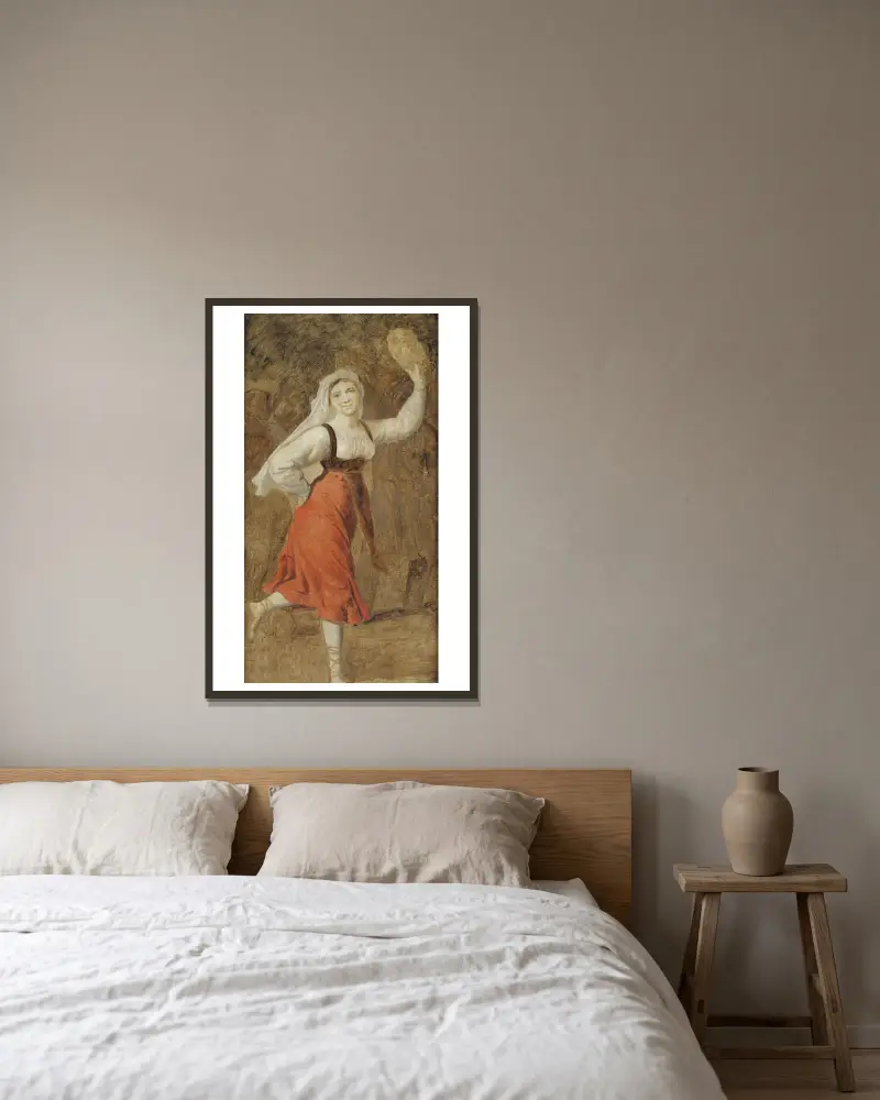 A Dancing Italian Girl av Christoffer Wilhelm Eckersberg inramad på en vägg