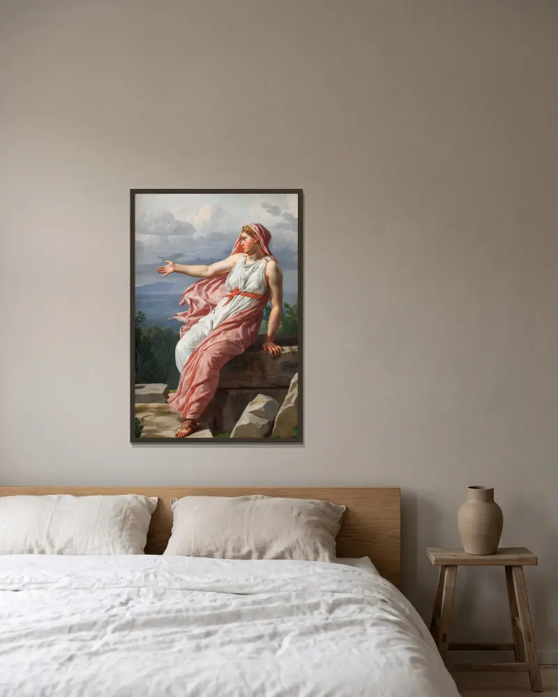 Alkyone żegna się z mężem. Z Metamorfoz Owidiusza, pieśń XI, Christoffer Wilhelm Eckersberg w ramie na ścianie