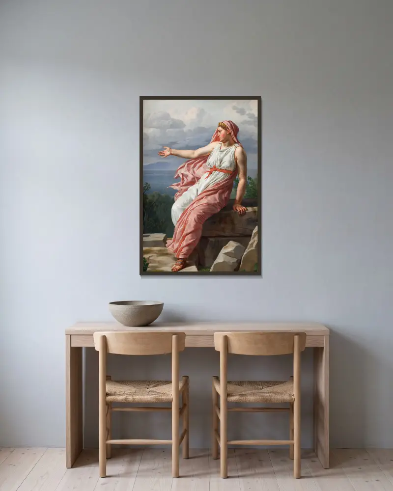 Alkyone żegna się z mężem. Z Metamorfoz Owidiusza, pieśń XI, Christoffer Wilhelm Eckersberg w ramie na ścianie