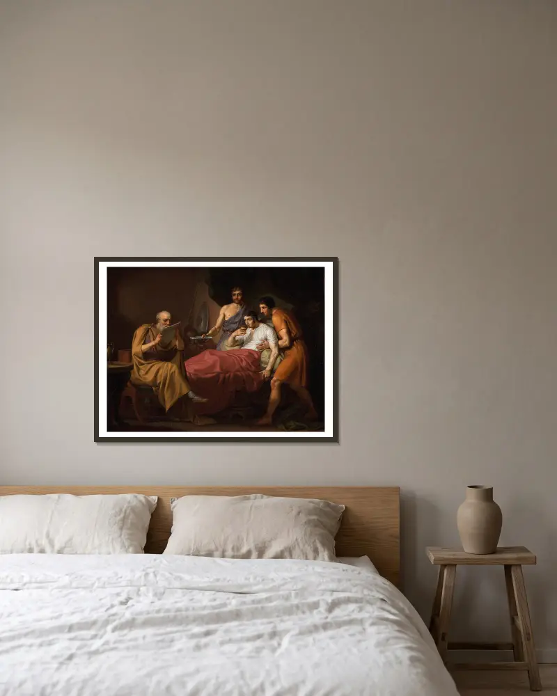 Alexander The Great On His Sickbed av Christoffer Wilhelm Eckersberg inramad på en vägg