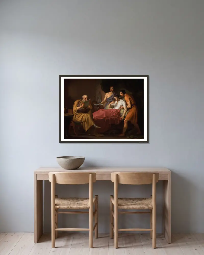 Alexander The Great On His Sickbed av Christoffer Wilhelm Eckersberg inramad på en vägg