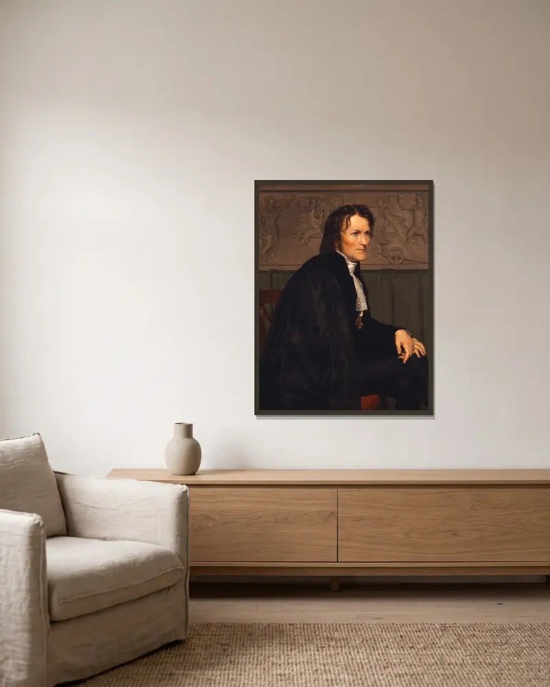 Bertel Thorvaldsen av Christoffer Wilhelm Eckersberg inramad på en vägg