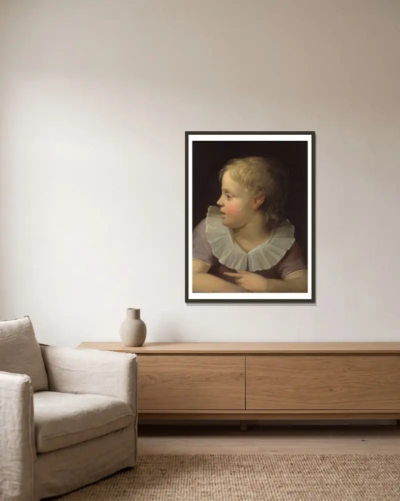 Maleren Jens Juels søn, Jens av Christoffer Wilhelm Eckersberg inramad på en vägg