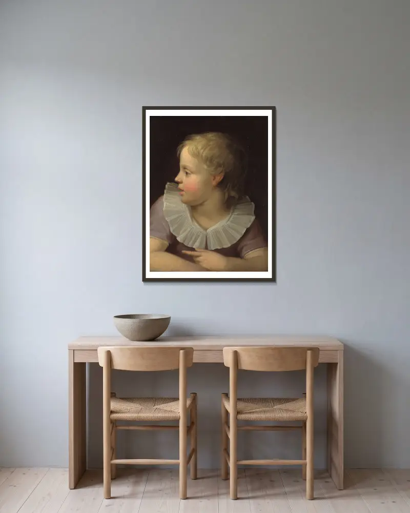 Maleren Jens Juels søn, Jens av Christoffer Wilhelm Eckersberg inramad på en vägg