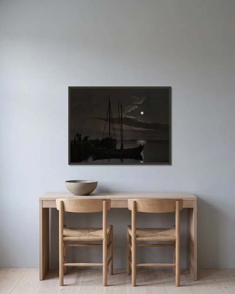 Obraz w świetle księżyca, Christoffer Wilhelm Eckersberg w ramie na ścianie