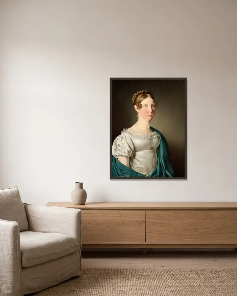 Portrait of a Lady av Christoffer Wilhelm Eckersberg inramad på en vägg