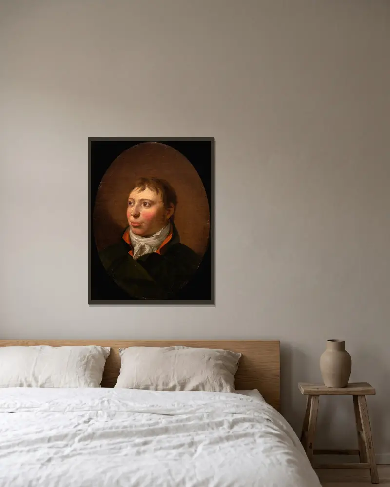 Portrait of a Man av Christoffer Wilhelm Eckersberg inramad på en vägg