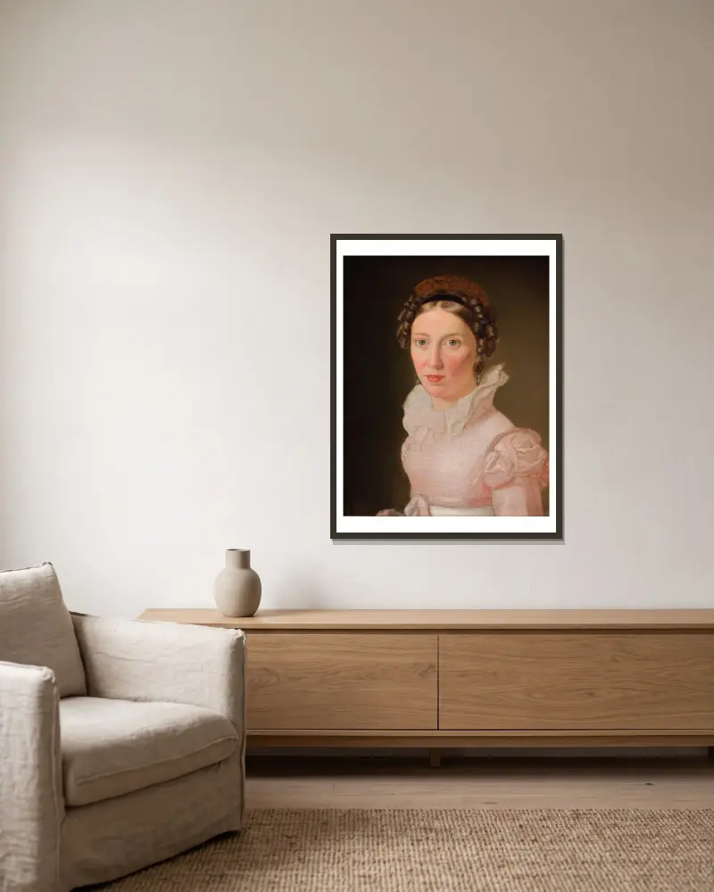 Suzanne Juel. Konstnärens svägerska, senare hans tredje hustru av Christoffer Wilhelm Eckersberg inramad på en vägg