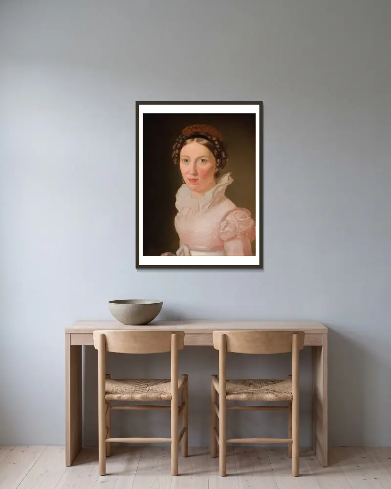 Suzanne Juel. Konstnärens svägerska, senare hans tredje hustru av Christoffer Wilhelm Eckersberg inramad på en vägg