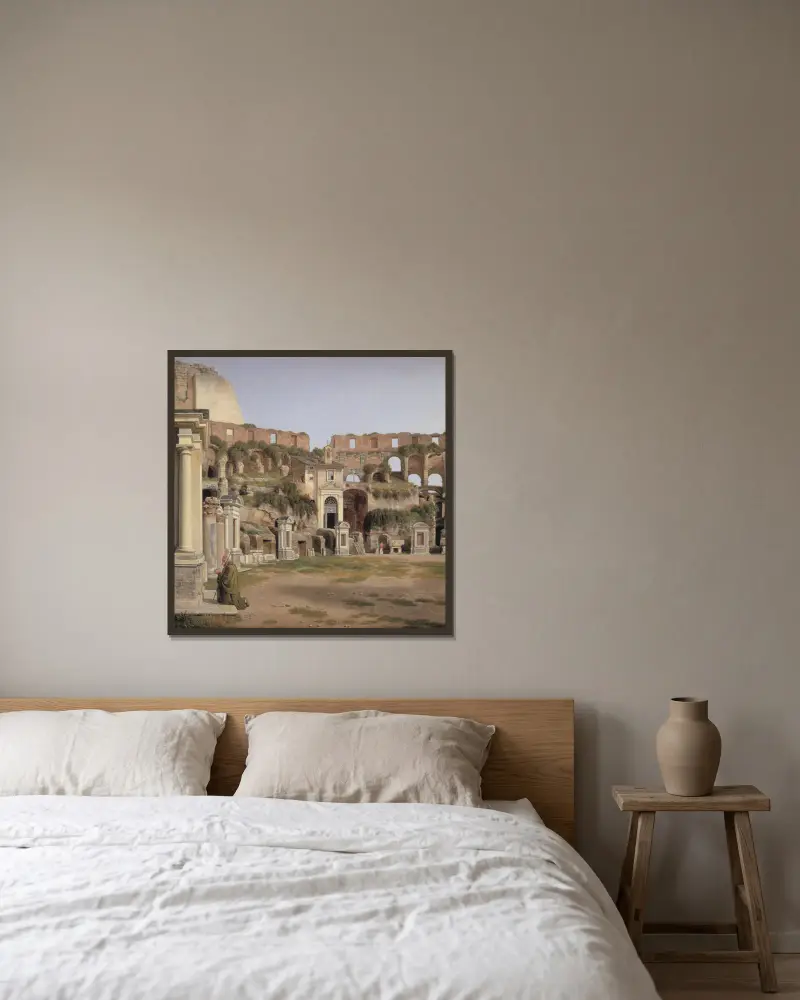 View of the Interior of the Colosseum av Christoffer Wilhelm Eckersberg inramad på en vägg