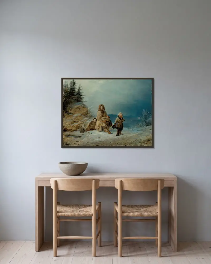 Tiggare på väg av Robert Wilhelm Ekman inramad på en vägg
