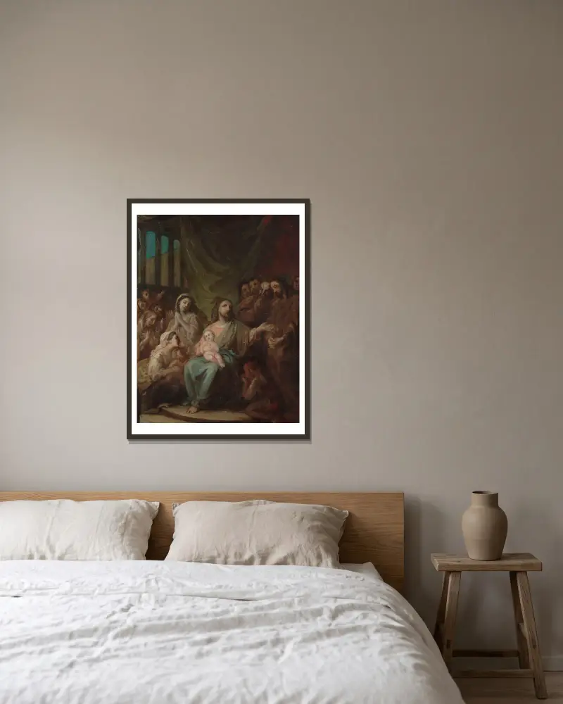 Låt barnen komma till mig av Robert Wilhelm Ekman inramad på en vägg