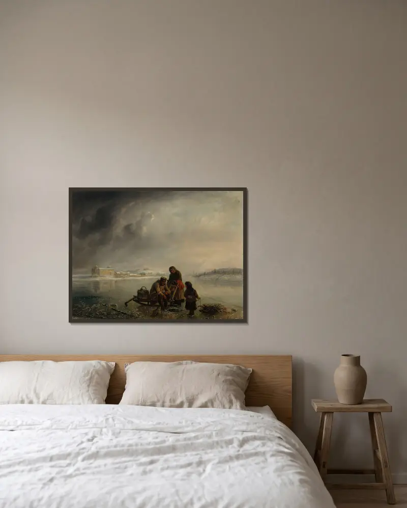 Vinterfiske utanför Åbo av Robert Wilhelm Ekman inramad på en vägg