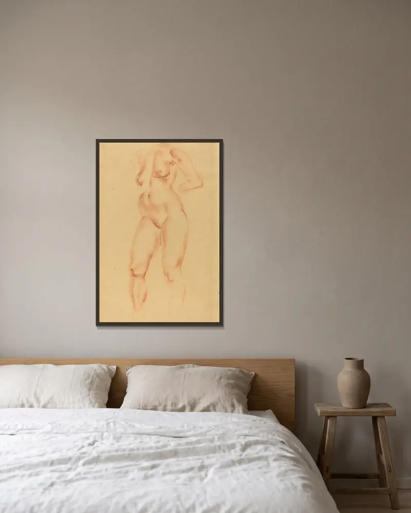 Akt von Wilhelm Lehmbruck gerahmt an einer Wand