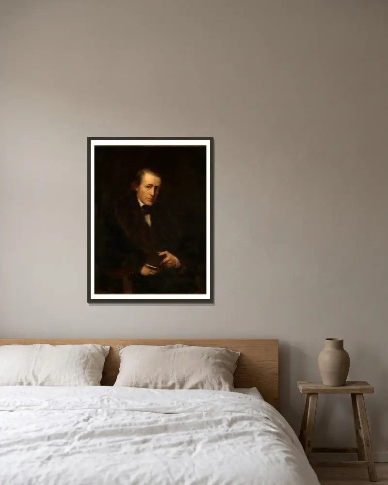 Bildnis Ernst Schoenlin von Wilhelm Leibl gerahmt an einer Wand