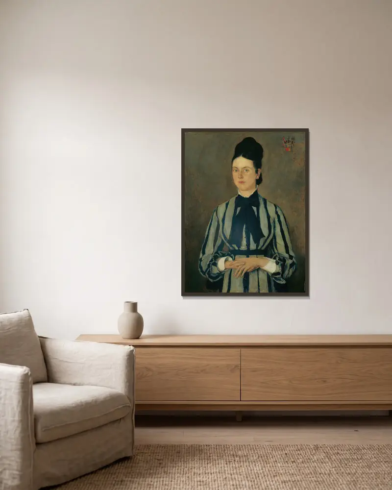 Rosine Fischler, grevinna Treuberg av Wilhelm Leibl inramad på en vägg